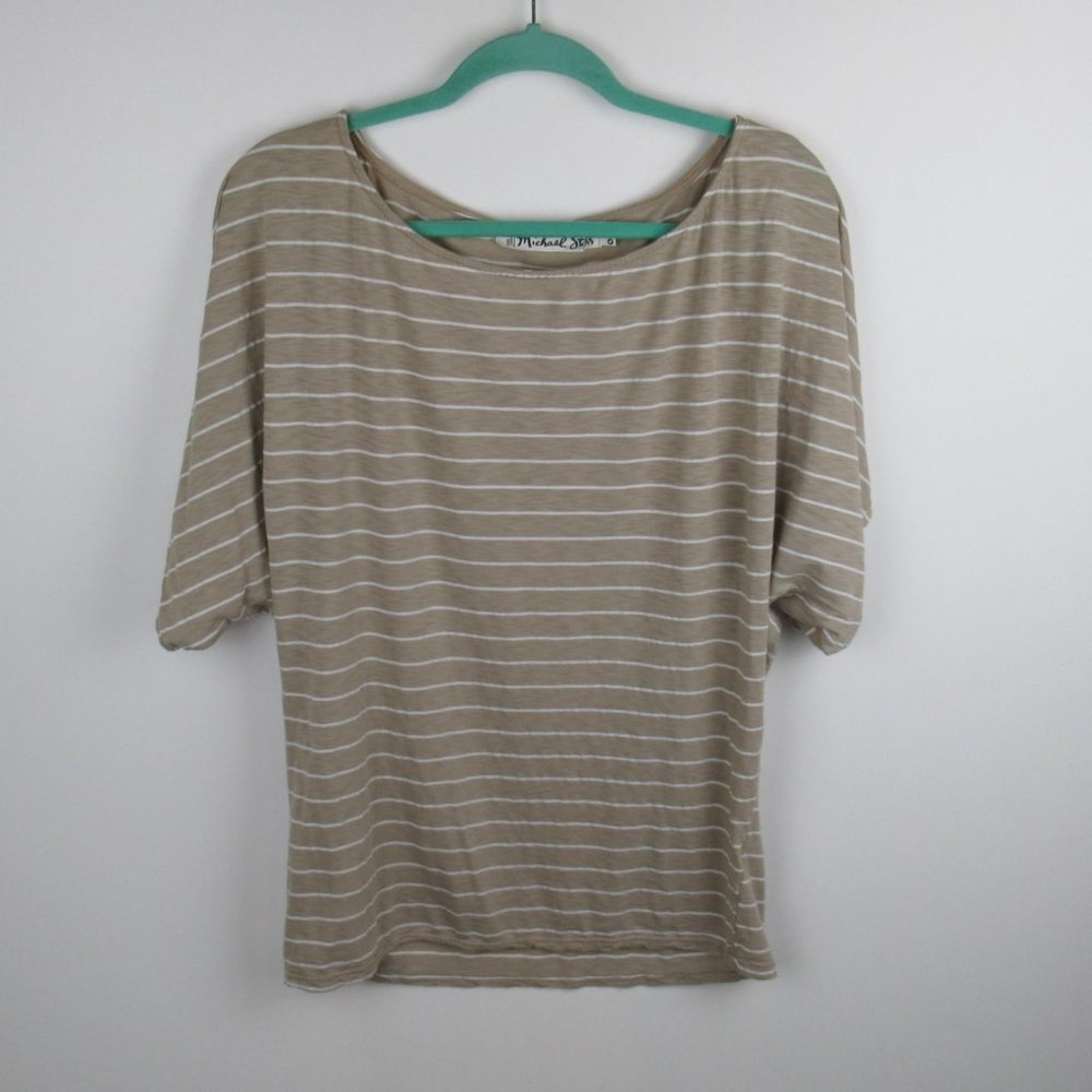 Michael Stars Soft Dolman Sleeve Striped Tunic Top OS
